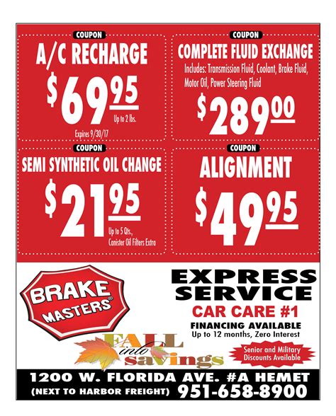 Regular account terms apply to non-promo purchases and, after promo period ends, to the promo balance. . Brake masters coupons